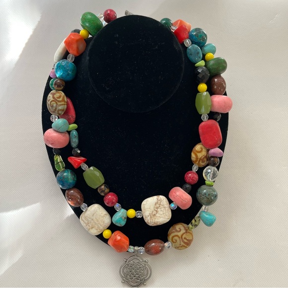 Chunky Stones Colorful Necklace - Picture 2 of 6